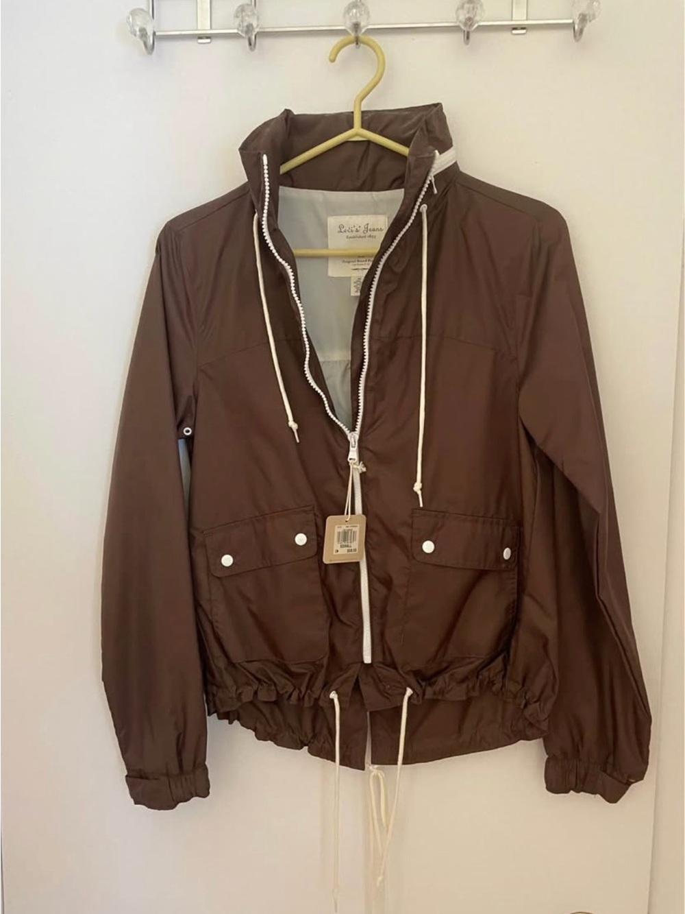 Levi's Brown Anorak Utility Jacket with White Drawcords